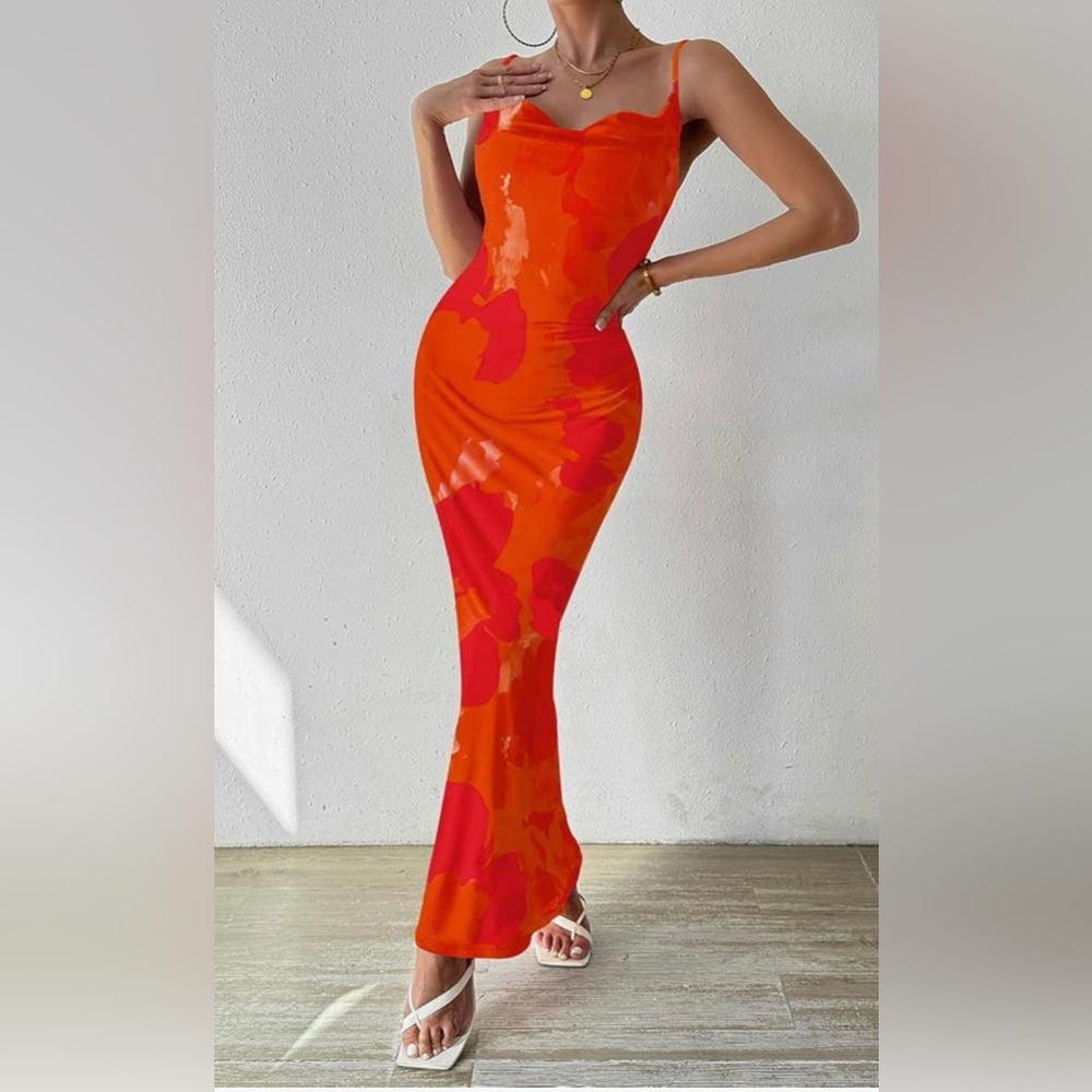 PRETTYGARDEN Women's 2025Summer Spaghetti Strap Maxi Stretch Sexy Slip Dress XXL